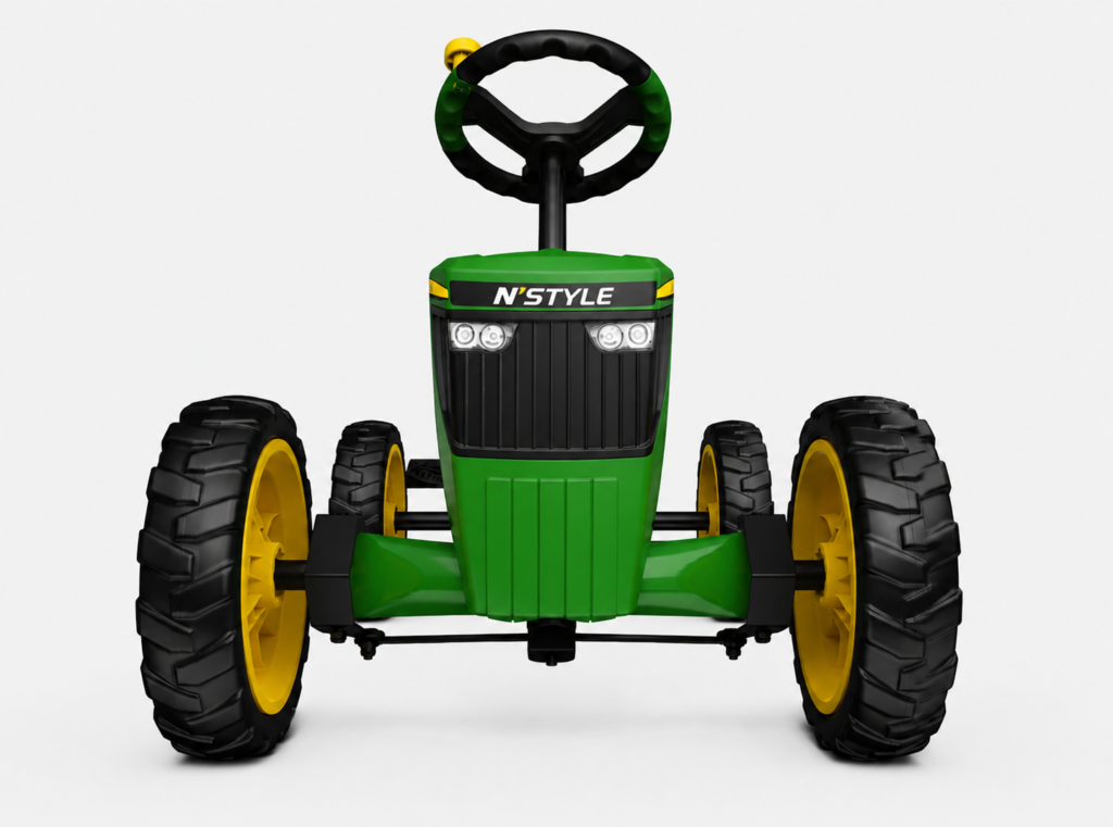 Bright green pedal kart display