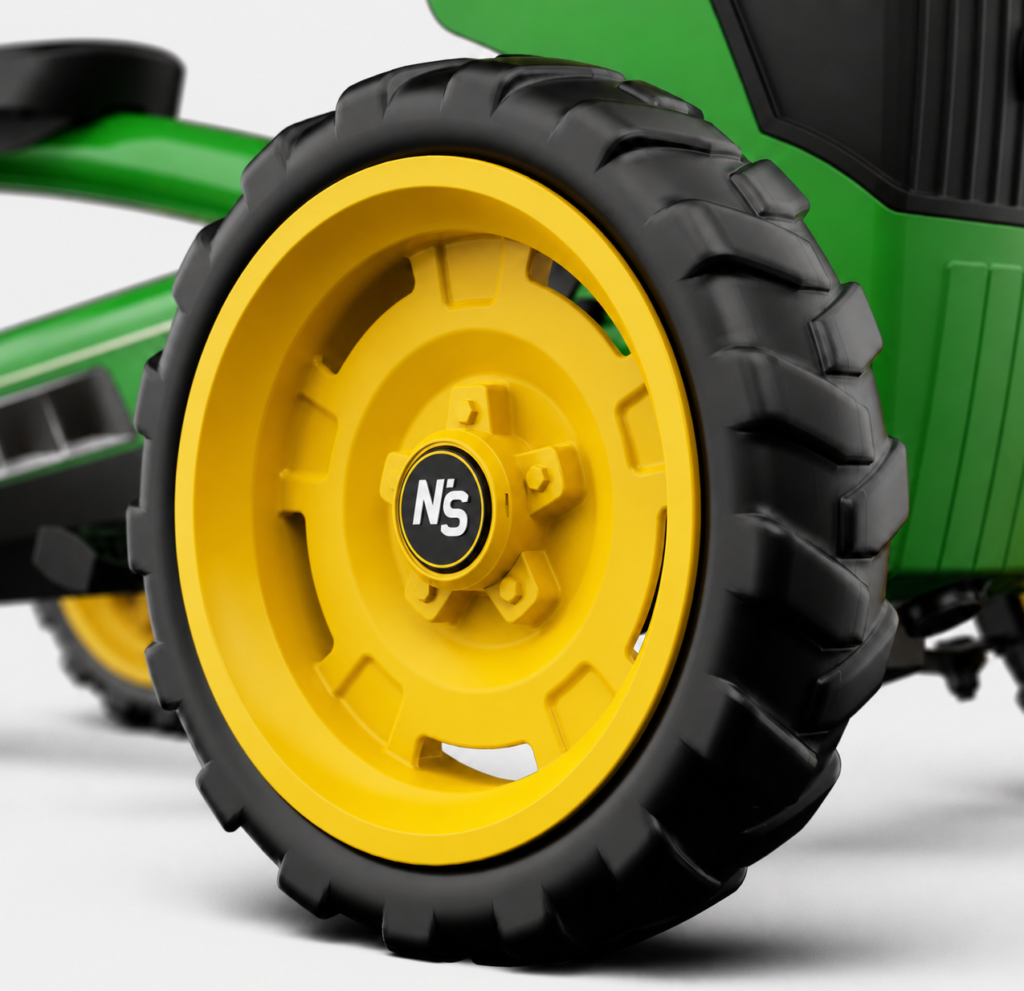 Close-up of yellow wheel and tire