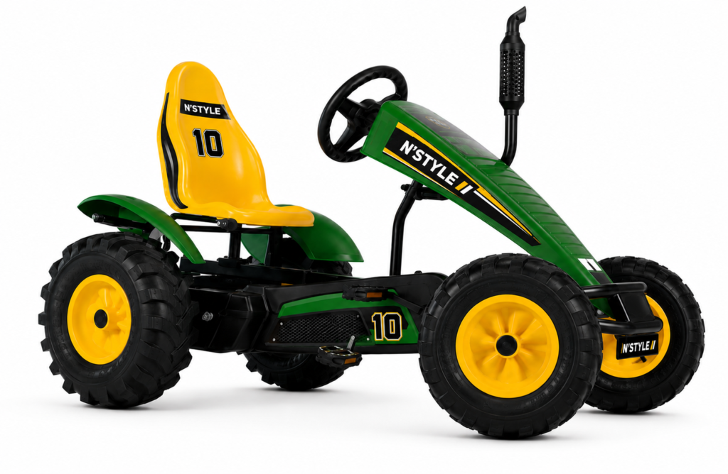 Green and yellow kids’ go-kart