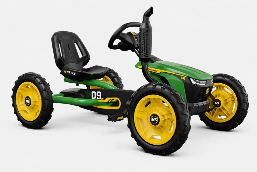 Green and yellow pedal kart