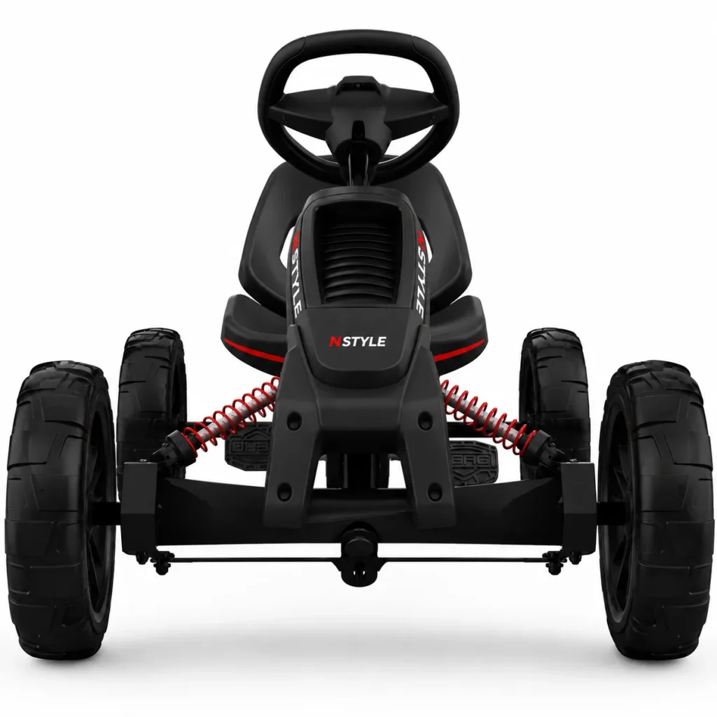 black ride-on go-kart with accents